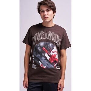 Marvel Venom Spider-Man CV Los‎ Angeles Graphic T-Shirt Brown Mens XL